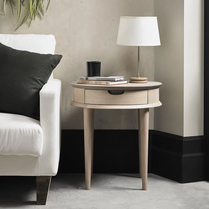 Photo 1 of Dansk scandi oak lamp table - 1 drawer Photo 1 of Dansk scandi oak lamp table - 1 drawer