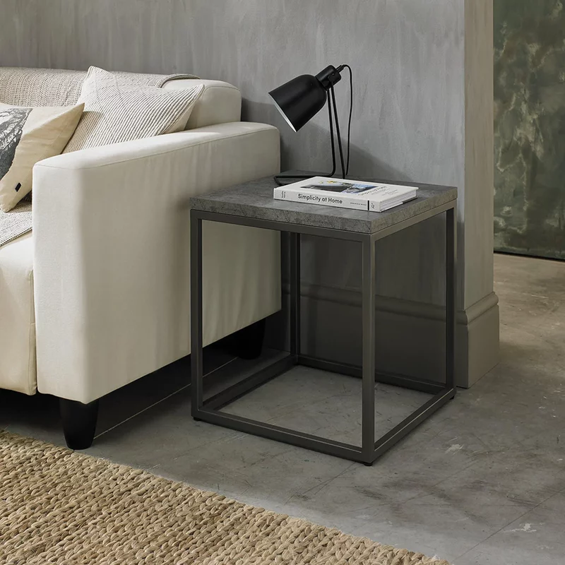 Photo 1 of Renzo zinc & dark grey side table Photo 1 of Renzo zinc & dark grey side table