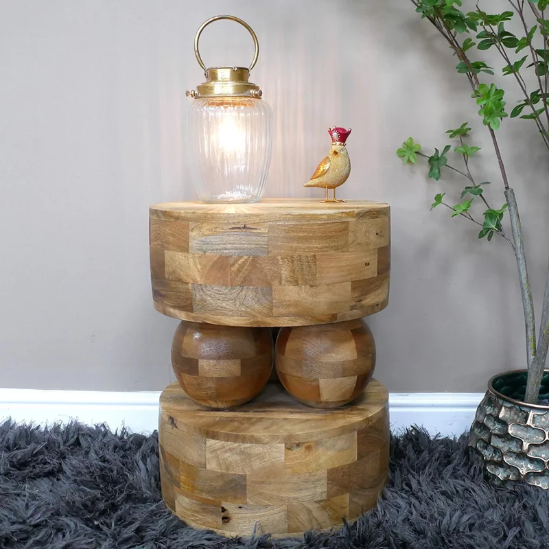 Photo 1 of Side table - mango wood - small - round - 40cm Photo 1 of Side table - mango wood - small - round - 40cm