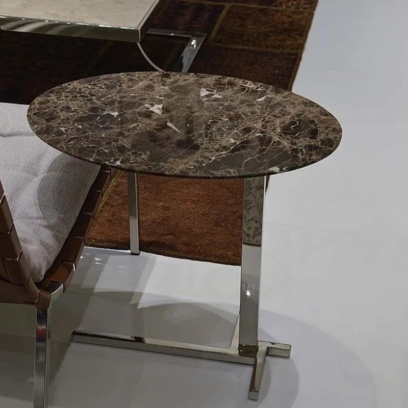 Photo 1 of Flamingo oval accent table - marble with steel base - variation available Photo 1 of Flamingo oval accent table - marble with steel base - variation available