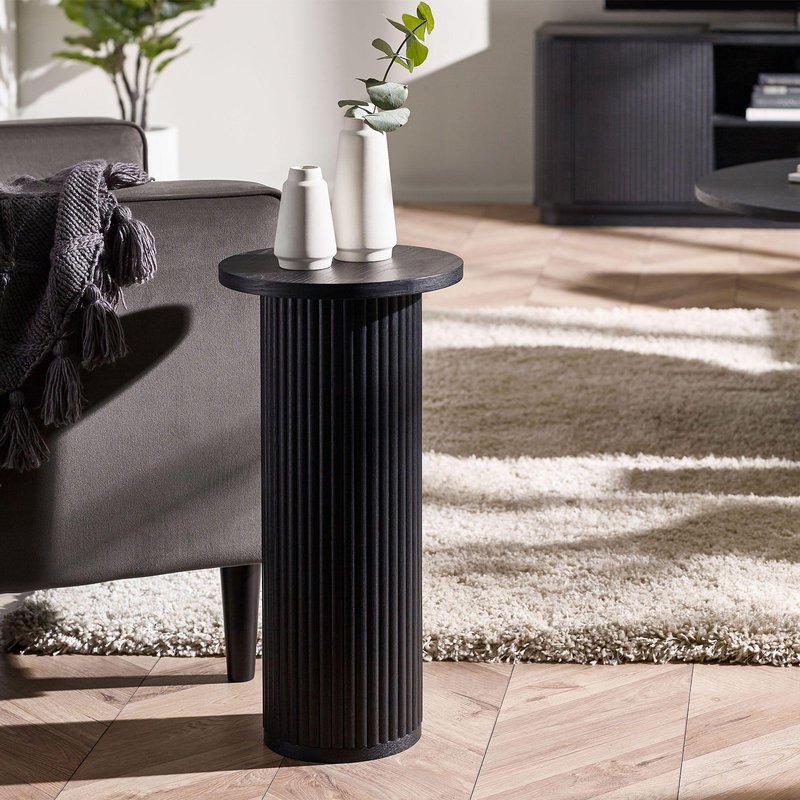 Photo 1 of Louis drinks table - round - black - fluted base Photo 1 of Louis drinks table - round - black - fluted base