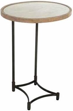 Photo 1 of Supper table - round - mango wood - metal Photo 1 of Supper table - round - mango wood - metal