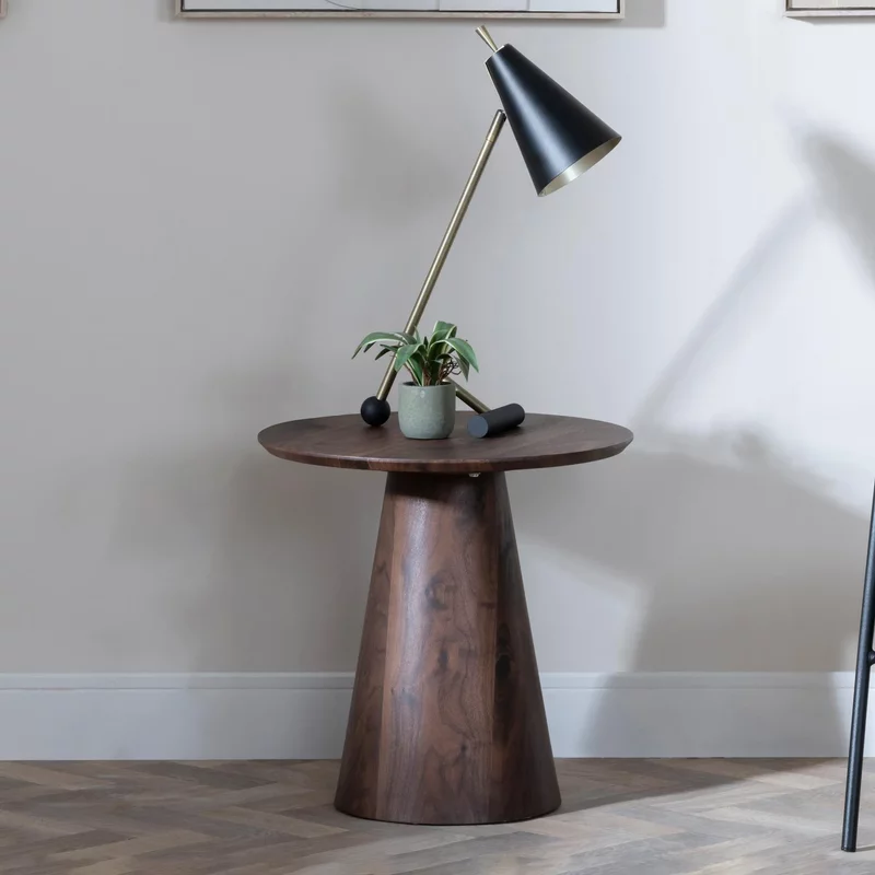Photo 1 of Palma end table - round - walnut Photo 1 of Palma end table - round - walnut