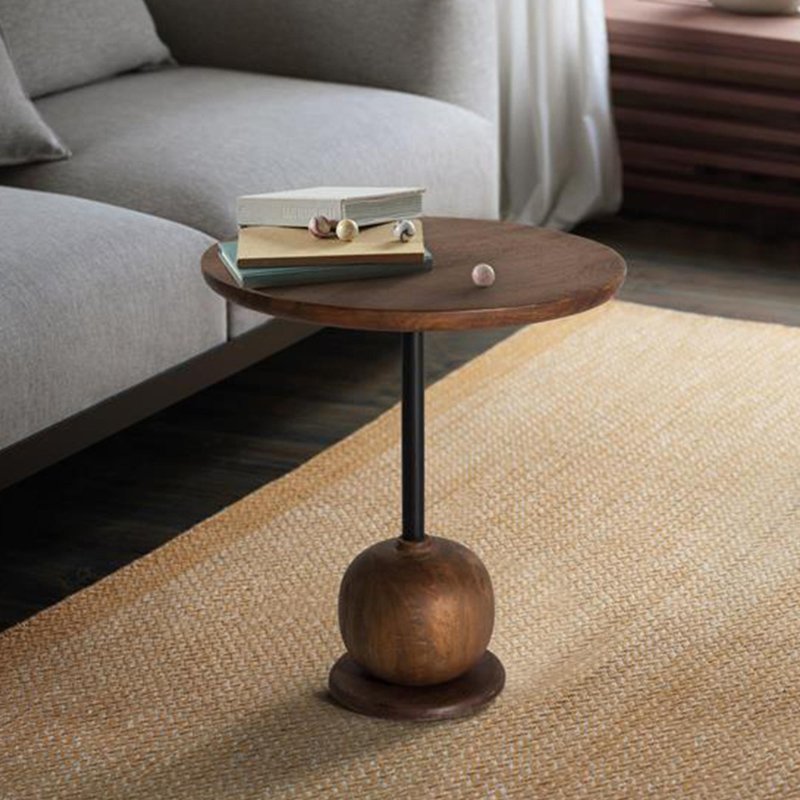 Photo 1 of Potenza side table - hazelnut mango wood - round Photo 1 of Potenza side table - hazelnut mango wood - round