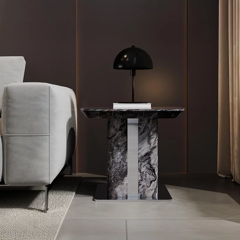 Photo 1 of Saronno side table - square - grey marble Photo 1 of Saronno side table - square - grey marble