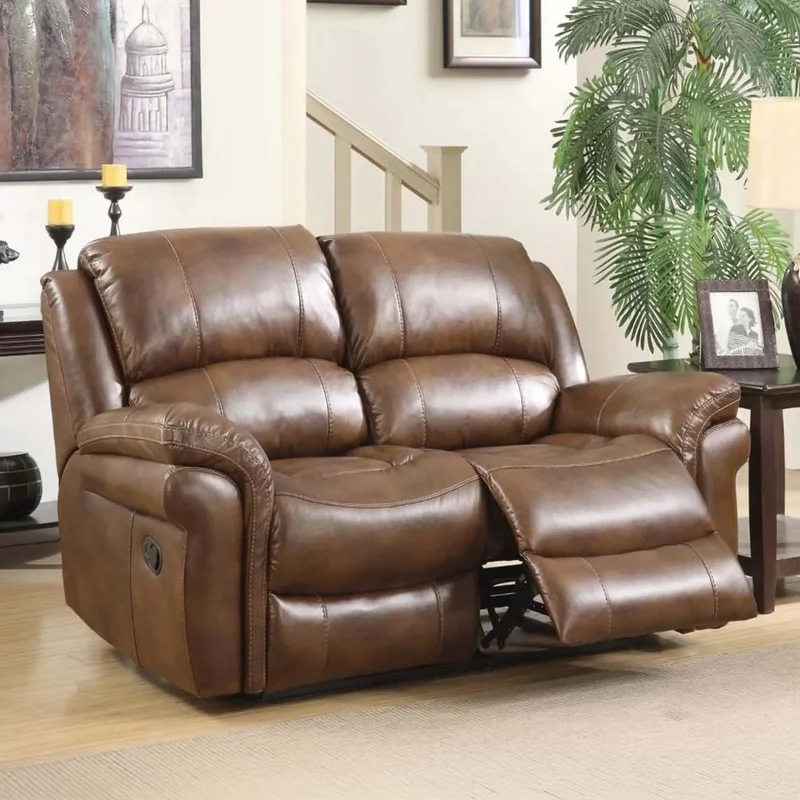 Photo 1 of Farnham recliner sofa - 2 seater - tan leather Photo 1 of Farnham recliner sofa - 2 seater - tan leather