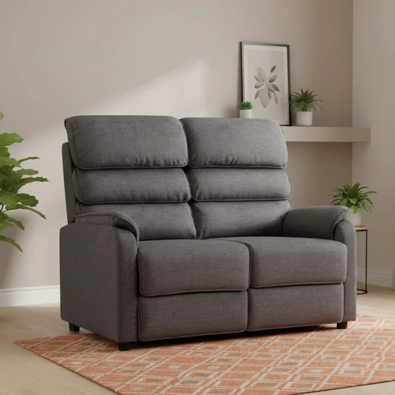 Photo 1 of Savoy fixed sofa - 2 seater - grey fabric Photo 1 of Savoy fixed sofa - 2 seater - grey fabric