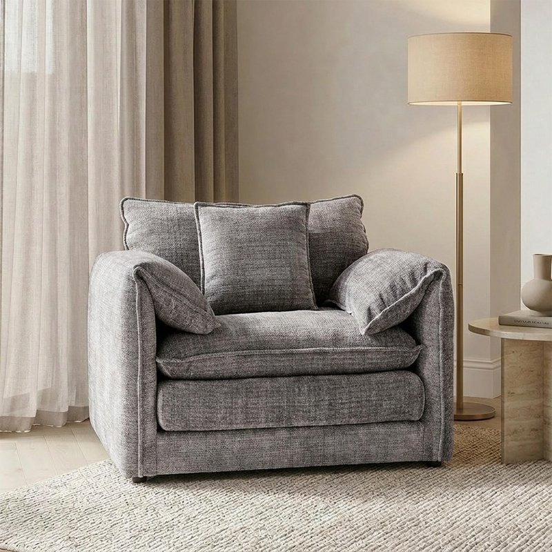 Photo 1 of Solaya armchair - grey fabric Photo 1 of Solaya armchair - grey fabric