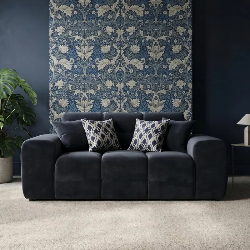 Photo 1 of Jacob sofa - black fabric - 2 seater Photo 1 of Jacob sofa - black fabric - 2 seater