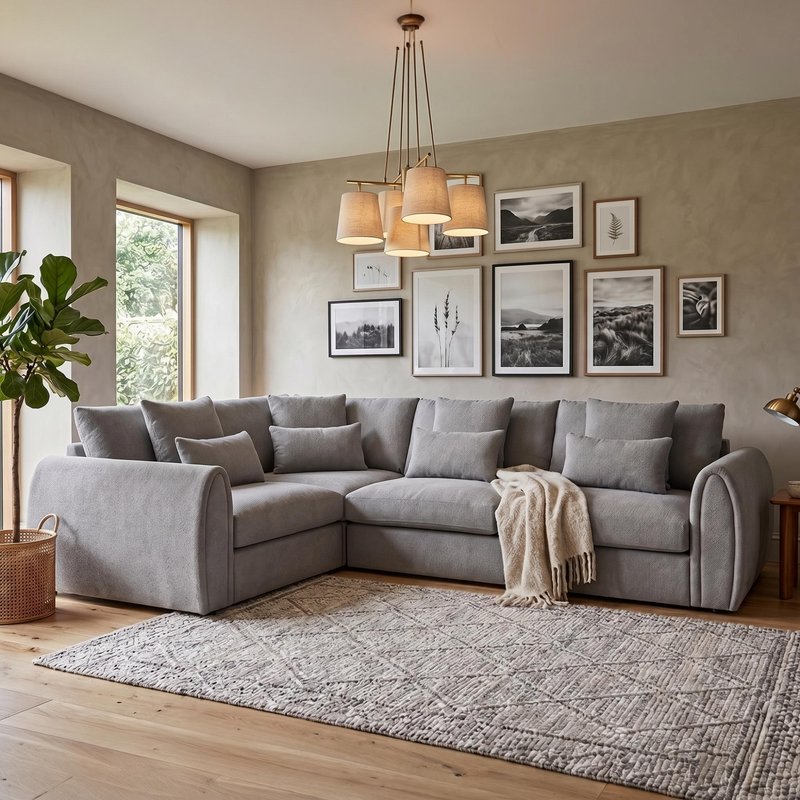 Photo 1 of Mirabel corner sofa - grey fabric - lhf Photo 1 of Mirabel corner sofa - grey fabric - lhf