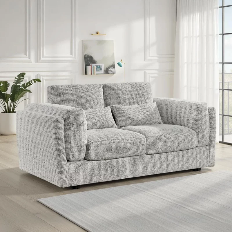 Photo 1 of Bari sofa - grey fabric - 2 seater Photo 1 of Bari sofa - grey fabric - 2 seater