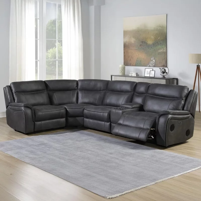 Photo 1 of Phoenix power recliner corner sofa - charcoal fabric Photo 1 of Phoenix power recliner corner sofa - charcoal fabric