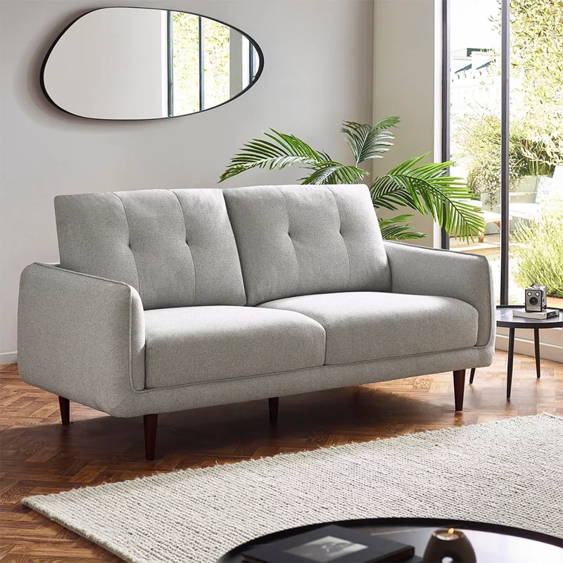 Photo 1 of Remy light grey fabric sofa - 3 seater Photo 1 of Remy light grey fabric sofa - 3 seater