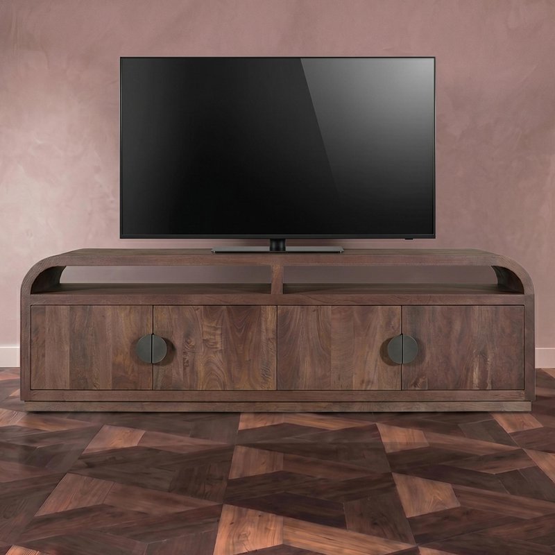 Photo 1 of Baldwin tv unit - 4 door - medium - mango wood Photo 1 of Baldwin tv unit - 4 door - medium - mango wood