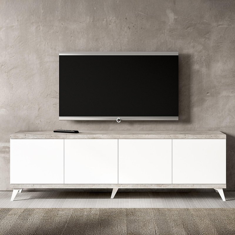 Photo 1 of Modern treviso storage tv unit - 202cm - white Photo 1 of Modern treviso storage tv unit - 202cm - white