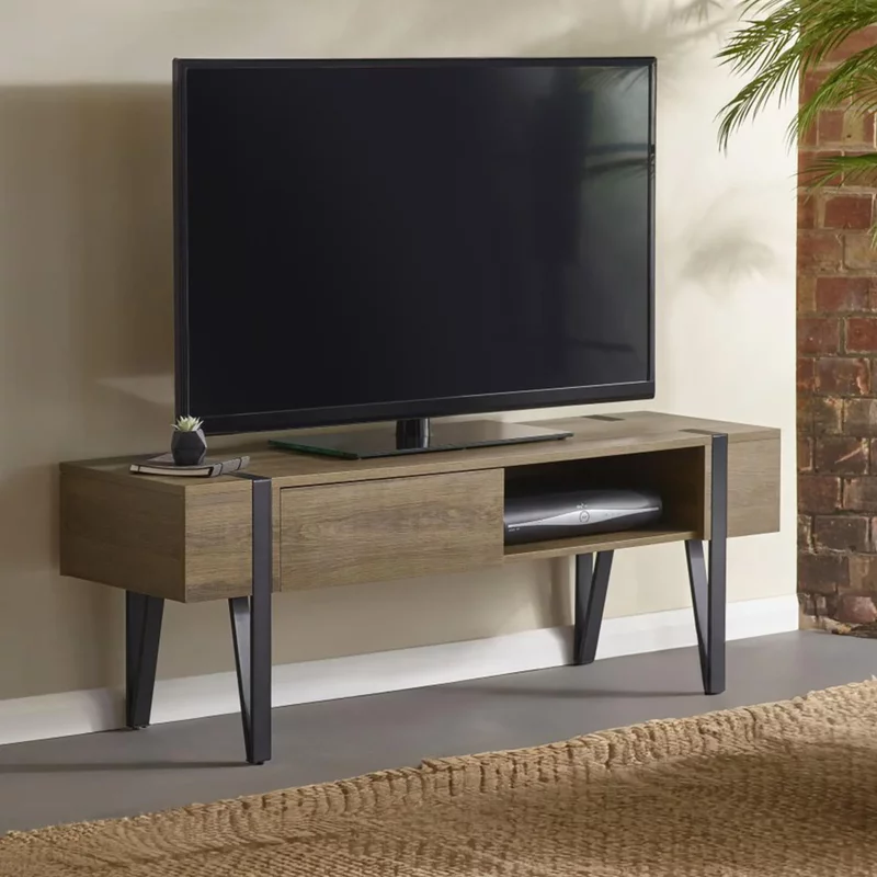Photo 1 of Troy rustic wood effect tv unit - 1 drawer Photo 1 of Troy rustic wood effect tv unit - 1 drawer