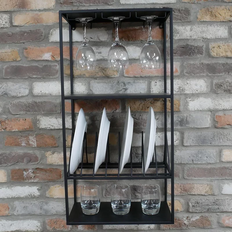 Photo 1 of Shelving unit - kitchen - black metal Photo 1 of Shelving unit - kitchen - black metal