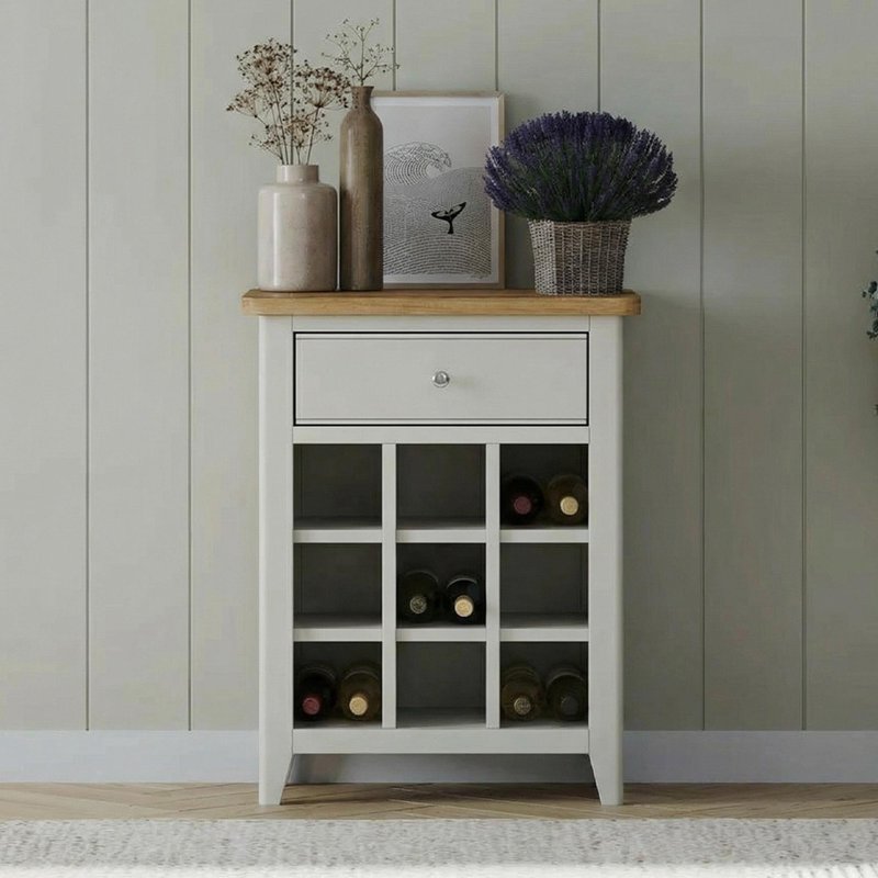 Photo 1 of Arden grey painted small wine rack Photo 1 of Arden grey painted small wine rack