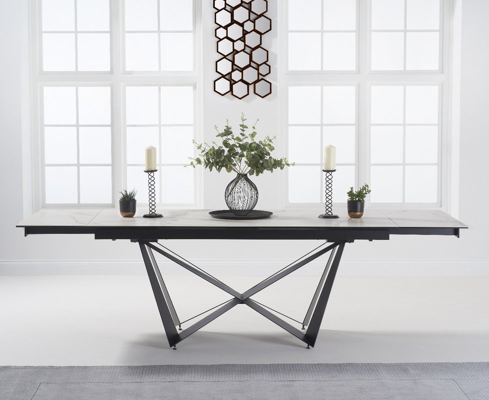 Photo 1 of Extending blenheim 180cm white ceramic dining table Photo 1 of Extending blenheim 180cm white ceramic dining table