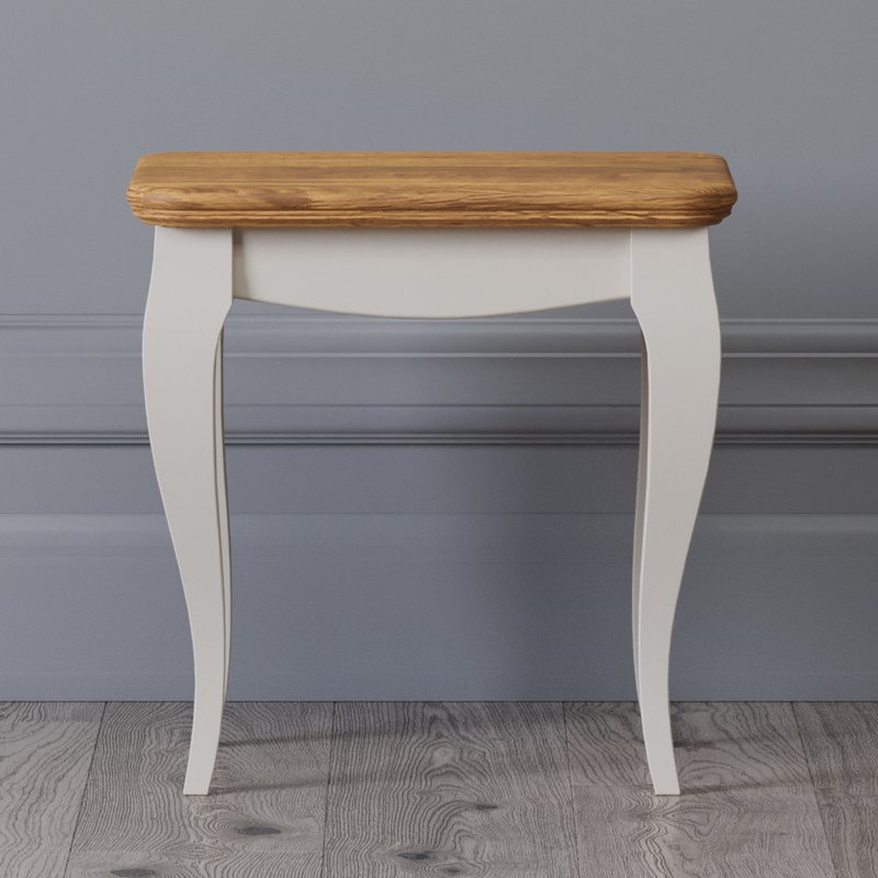 Photo of Chateau oak and soft white painted dressing table stool Photo of Chateau oak and soft white painted dressing table stool