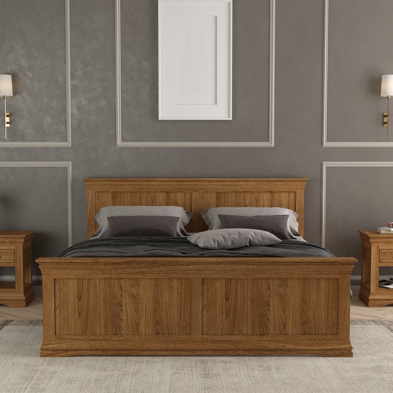 Photo of Burford rustic solid oak super king-size bed Photo of Burford rustic solid oak super king-size bed