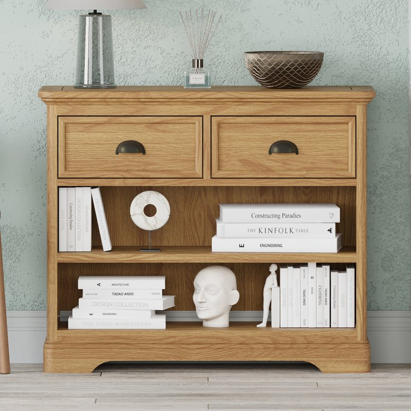 Photo of Cambridge solid oak storage console table Photo of Cambridge solid oak storage console table