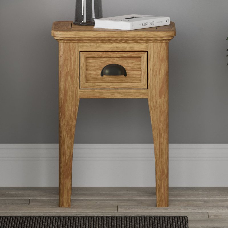 Photo of Cambridge solid oak 1 drawer bedside table Photo of Cambridge solid oak 1 drawer bedside table