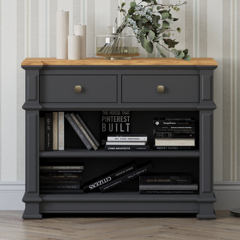 Photo of Lawson oak and charcoal grey painted console table Photo of Lawson oak and charcoal grey painted console table