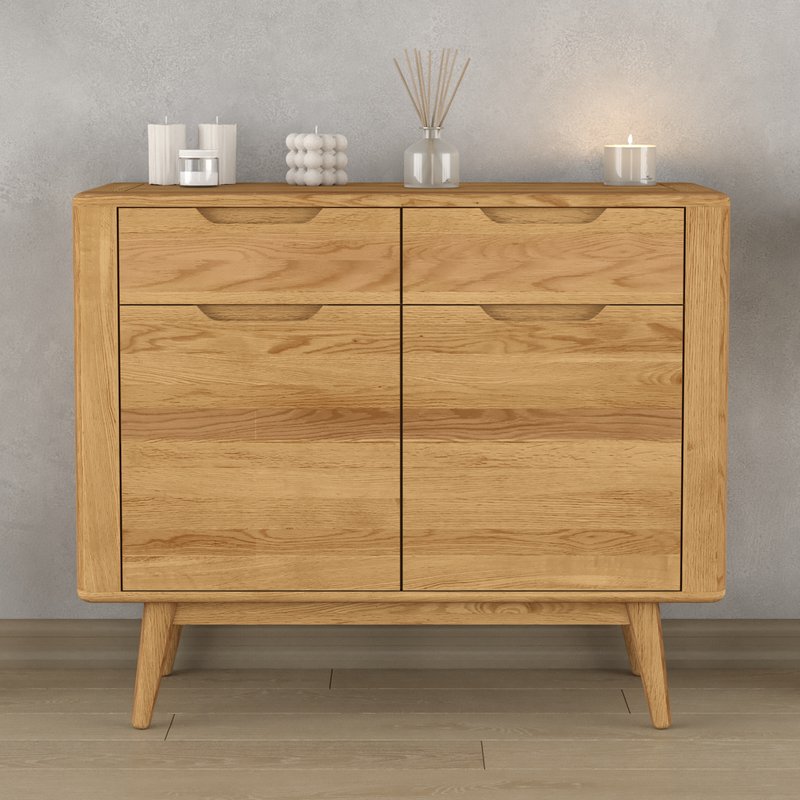 Photo of Rosa solid oak small sideboard Photo of Rosa solid oak small sideboard