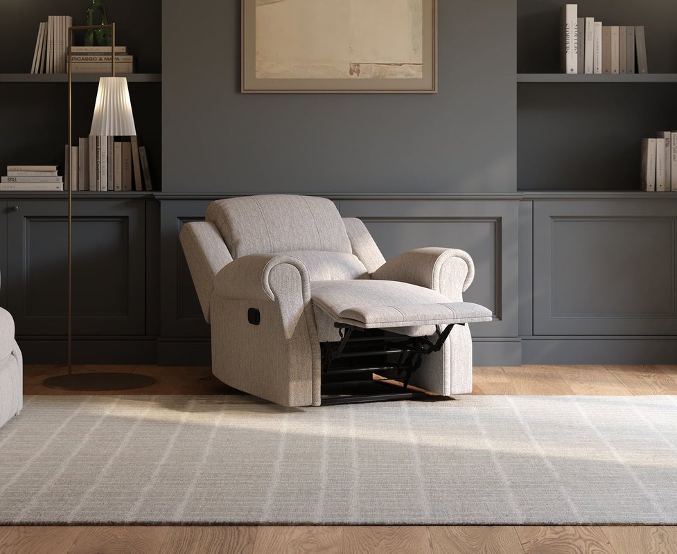 Photo of Aldbourne silver fabric recliner armchair Photo of Aldbourne silver fabric recliner armchair