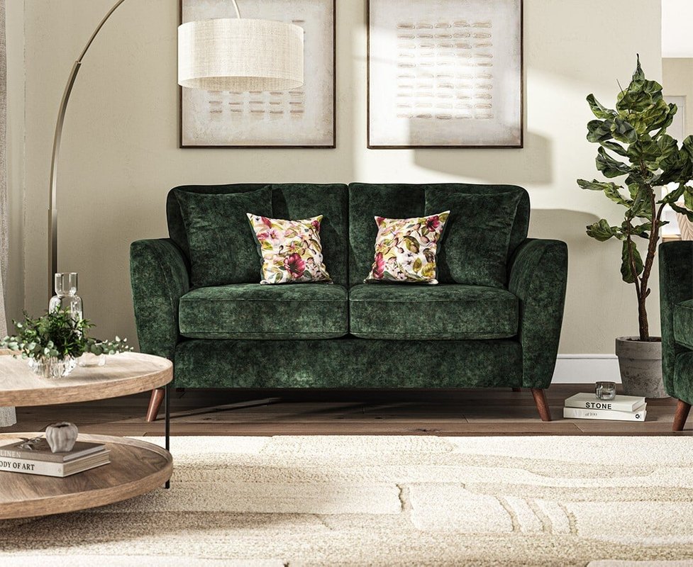 Photo of Naples emerald velvet 2 seater sofa Photo of Naples emerald velvet 2 seater sofa