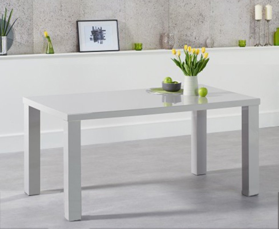 Photo 1 of Seattle 160cm light grey high gloss dining table Photo 1 of Seattle 160cm light grey high gloss dining table