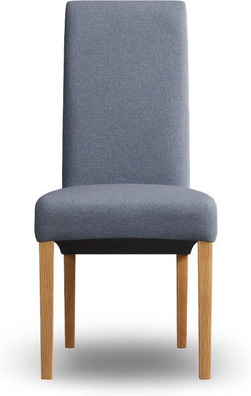 Photo 1 of Scroll back blue set of 2 fabric dining chairs Photo 1 of Scroll back blue set of 2 fabric dining chairs