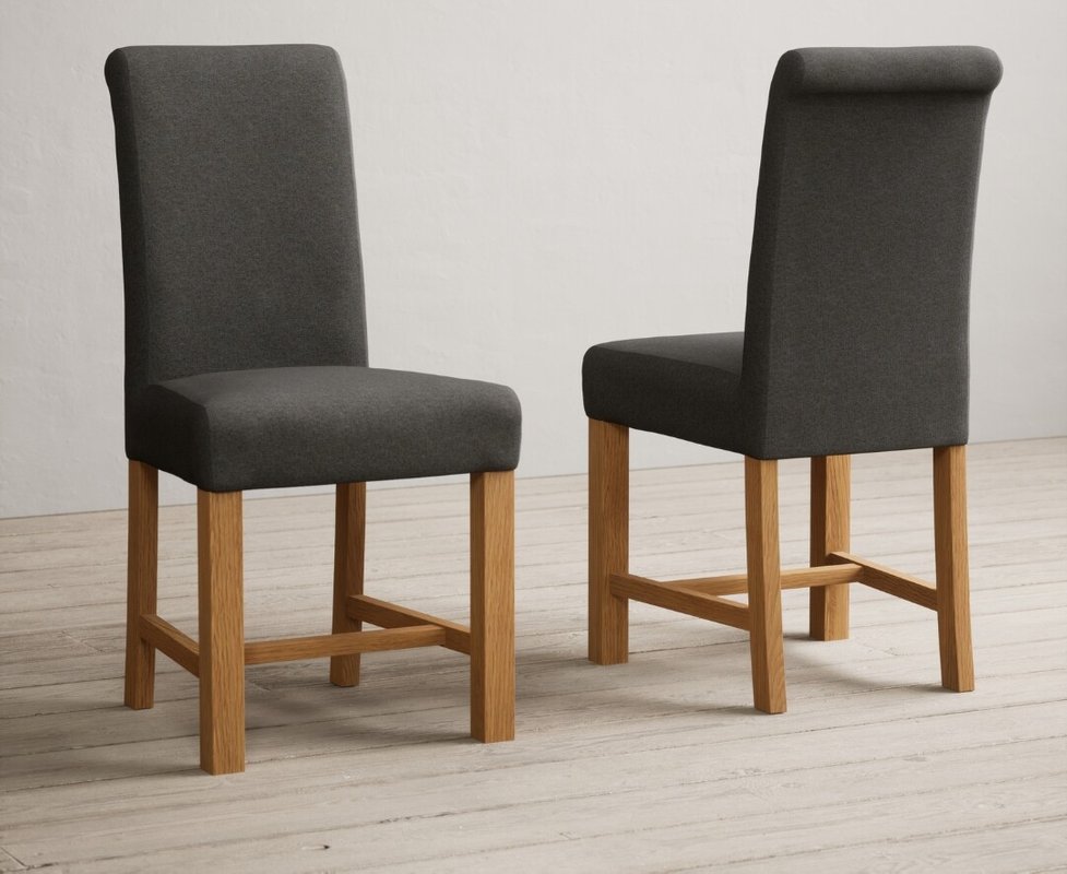 Photo 1 of Extending york 90cm solid oak dining table with 4 charcoal grey braced chairs Photo 1 of Extending york 90cm solid oak dining table with 4 charcoal grey braced chairs