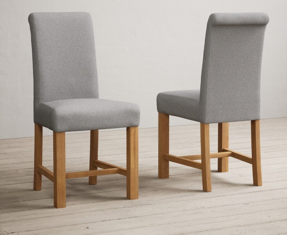 Photo 1 of York 150cm solid oak dining table with 6 grey braced chairs Photo 1 of York 150cm solid oak dining table with 6 grey braced chairs