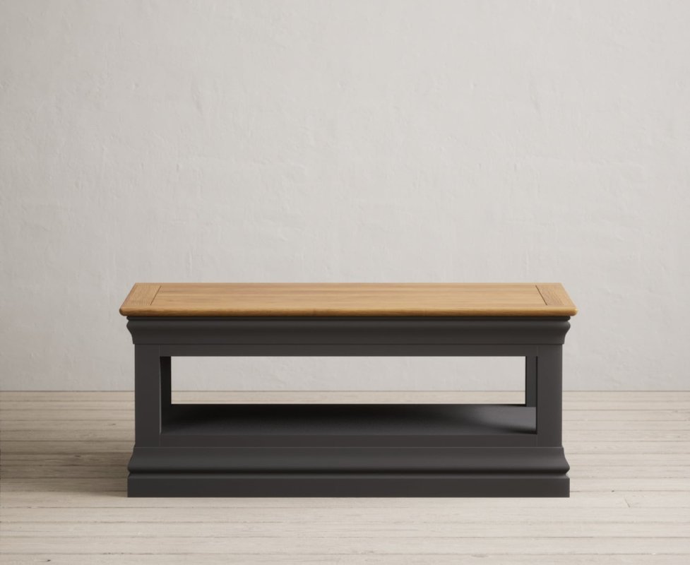 Photo of Charwood oak and charcoal painted coffee table Photo of Charwood oak and charcoal painted coffee table