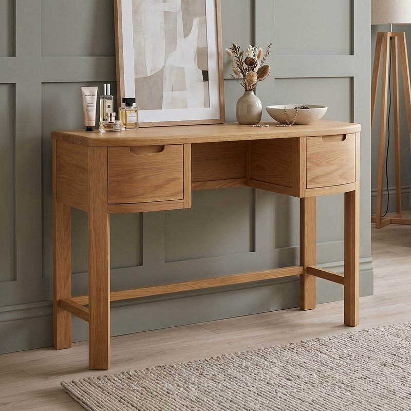 Photo 1 of Somerton curved solid oak dressing table Photo 1 of Somerton curved solid oak dressing table