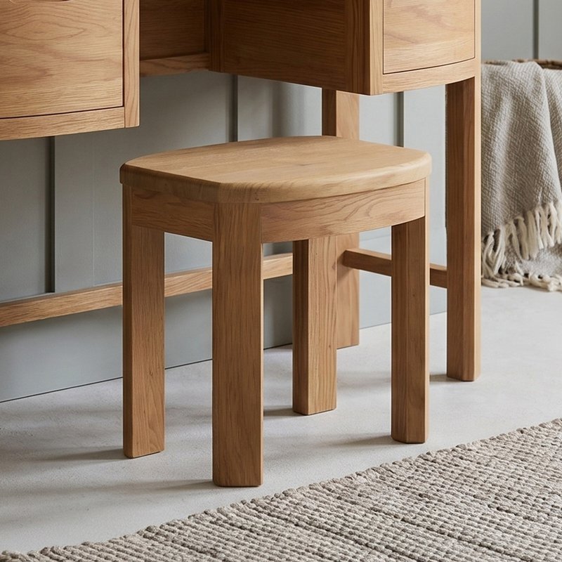 Photo 1 of Somerton curved solid oak dressing stool Photo 1 of Somerton curved solid oak dressing stool