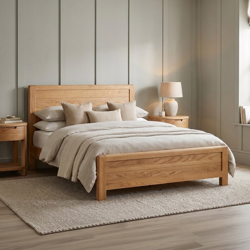 Photo 1 of Somerton curved solid oak double bed Photo 1 of Somerton curved solid oak double bed