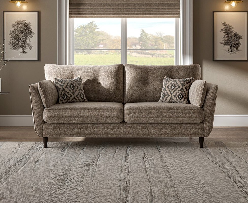 Photo of Capri mushroom fabric 3 seater sofa Photo of Capri mushroom fabric 3 seater sofa