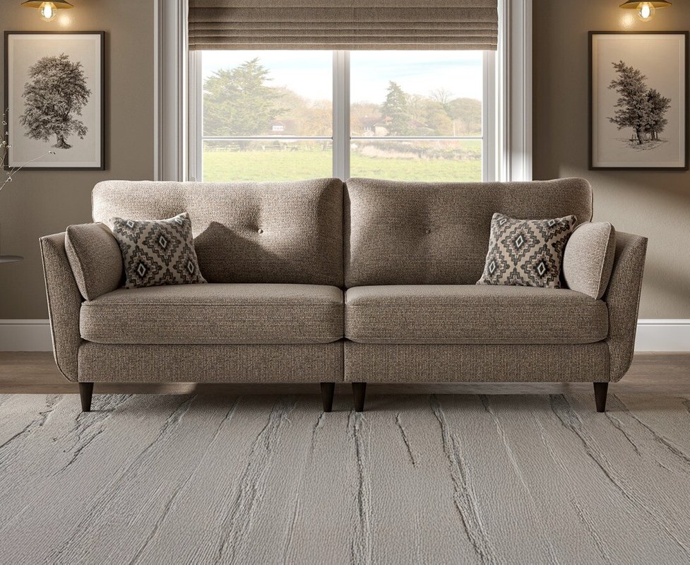 Photo of Capri mushroom fabric 4 seater sofa Photo of Capri mushroom fabric 4 seater sofa