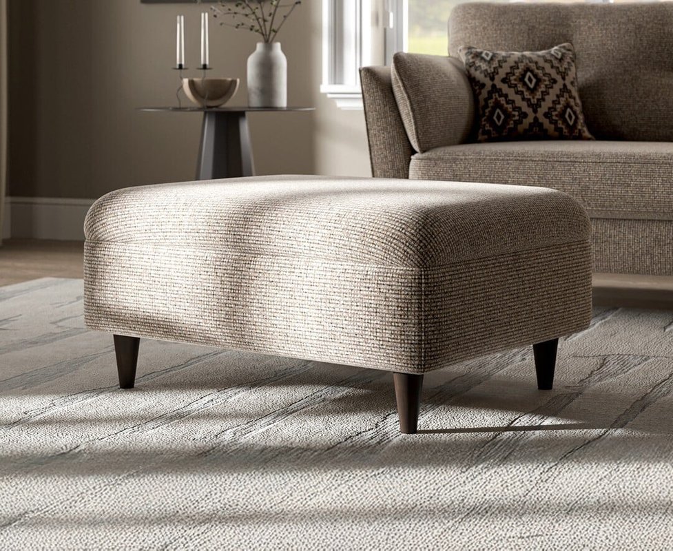 Photo of Capri mushroom fabric footstool Photo of Capri mushroom fabric footstool