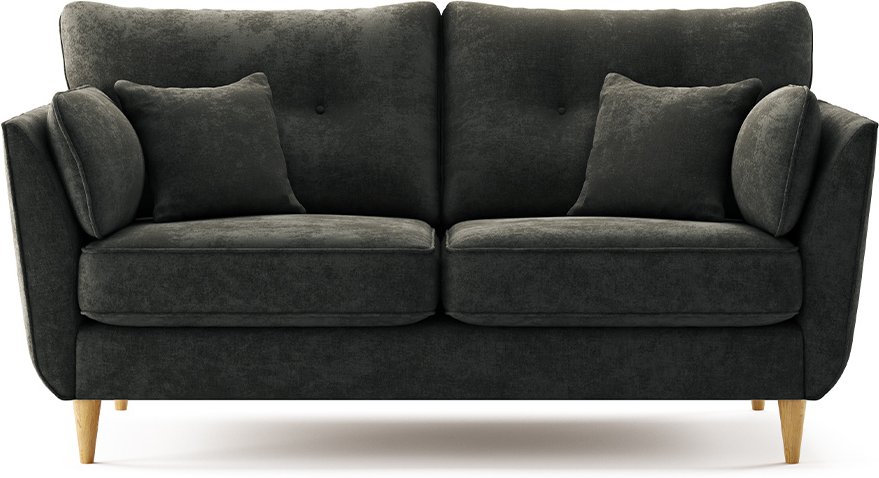 Photo 1 of Capri anthracite chenille fabric 2 seater sofa Photo 1 of Capri anthracite chenille fabric 2 seater sofa