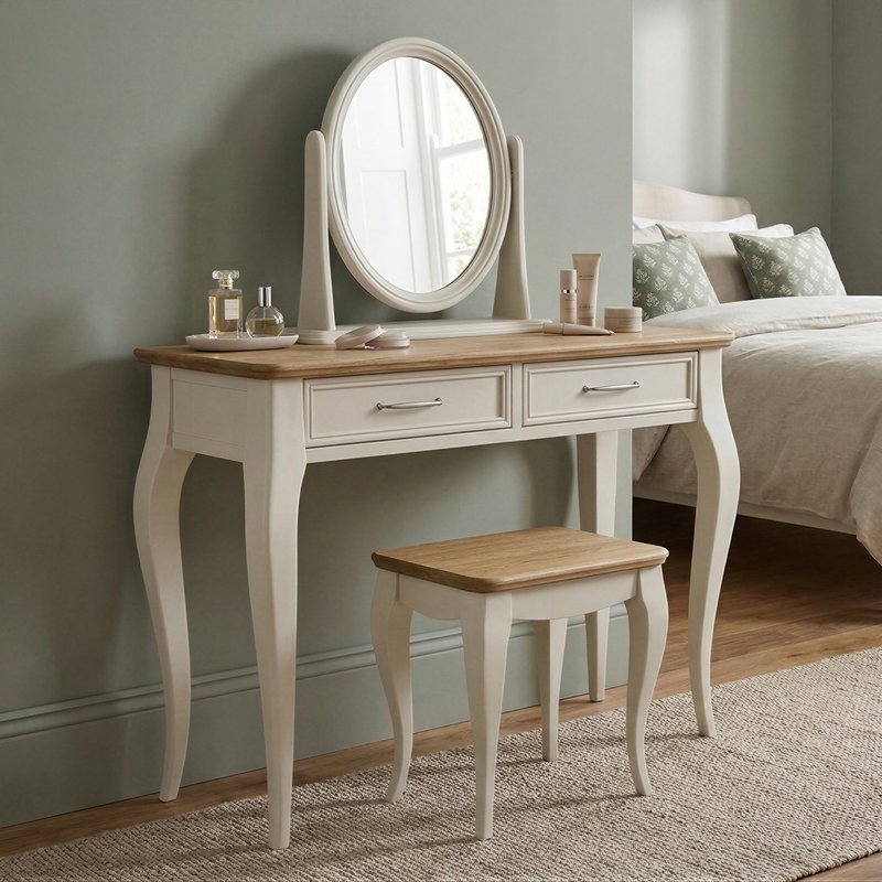 Photo 1 of Chateau oak and soft white painted dressing table set Photo 1 of Chateau oak and soft white painted dressing table set
