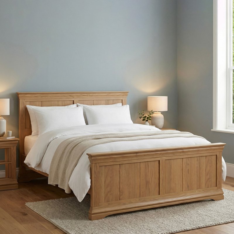 Photo of Burford rustic solid oak double bed Photo of Burford rustic solid oak double bed