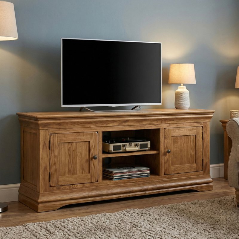 Photo 1 of Burford rustic solid oak large tv unit Photo 1 of Burford rustic solid oak large tv unit
