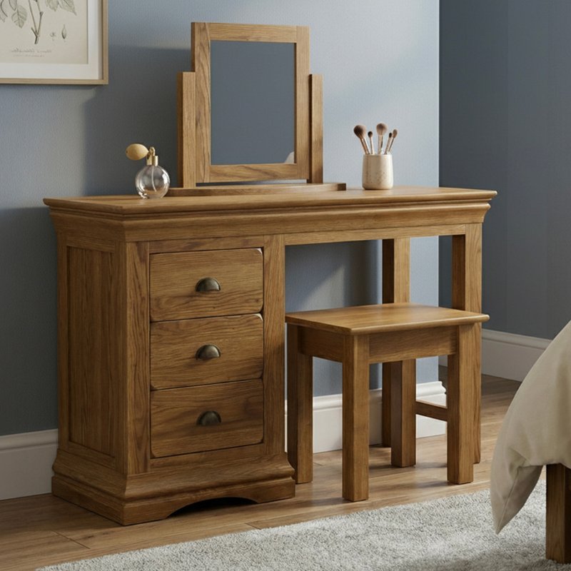 Photo 1 of Burford rustic solid oak dressing table set Photo 1 of Burford rustic solid oak dressing table set