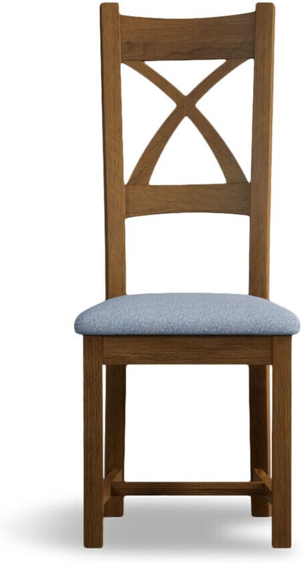 Photo 1 of Rustic solid oak blue set of 2 fabric dining chairs Photo 1 of Rustic solid oak blue set of 2 fabric dining chairs