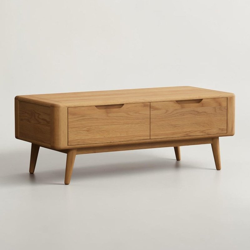 Photo of Rosa solid oak 4 drawer storage coffee table Photo of Rosa solid oak 4 drawer storage coffee table