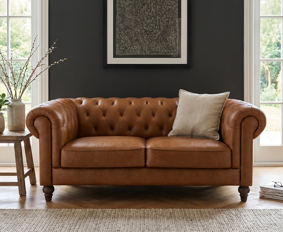 Photo of Jameson cognac leather 2 seater sofa Photo of Jameson cognac leather 2 seater sofa